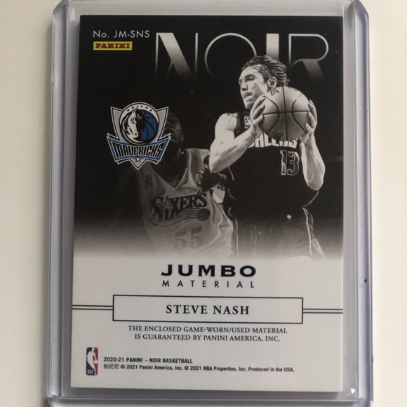 2020 Panini Noir Jumbo Material Steve Nash - Picture 2 of 2
